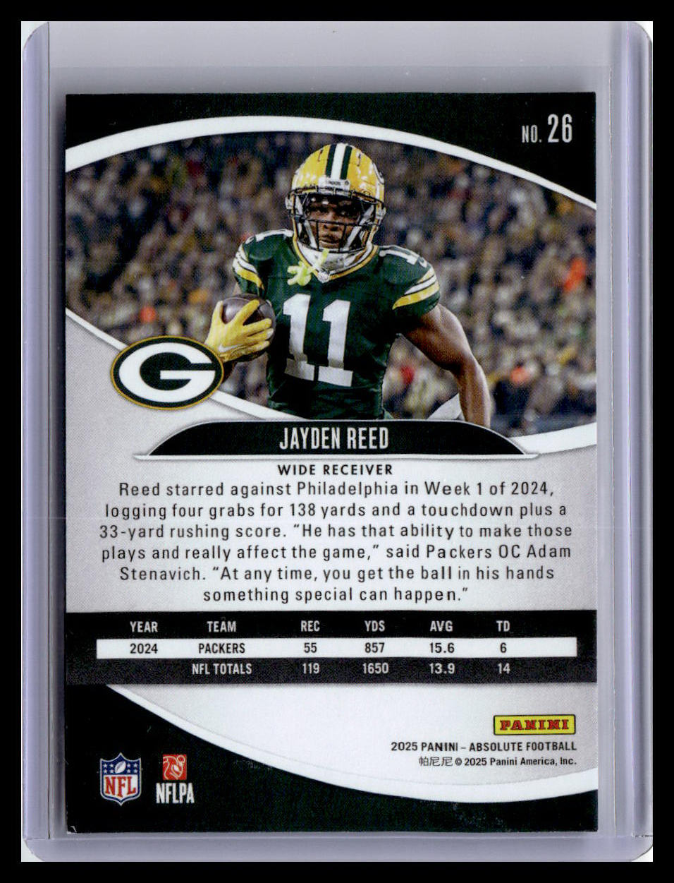 2025 Panini Absolute #26 Jayden Reed Retail