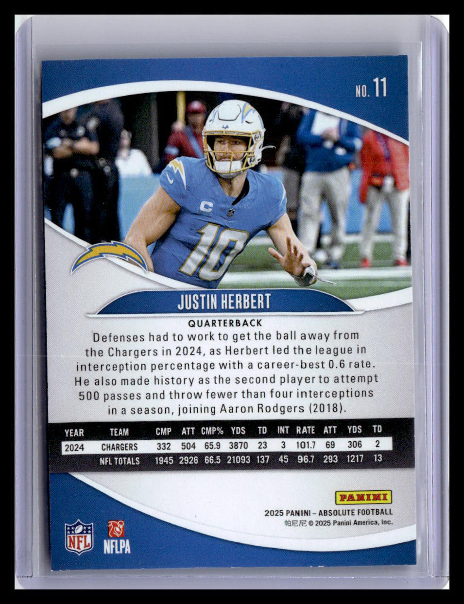 2025 Panini Absolute #11 Justin Herbert Retail