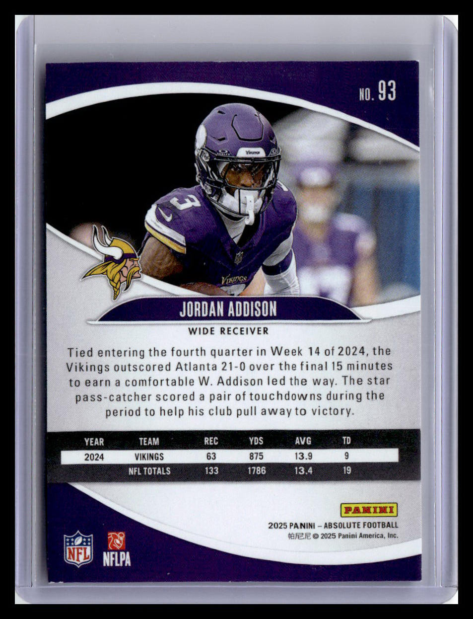 2025 Panini Absolute #93 Jordan Addison Retail