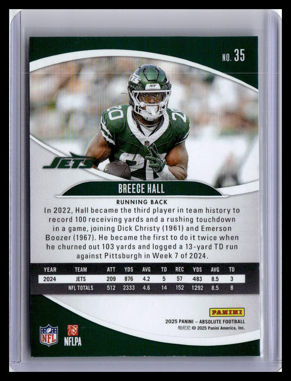 2025 Panini Absolute #35 Breece Hall Retail