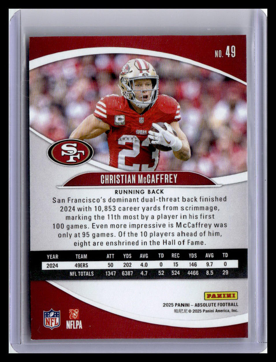 2025 Panini Absolute #49 Christian McCaffrey Retail