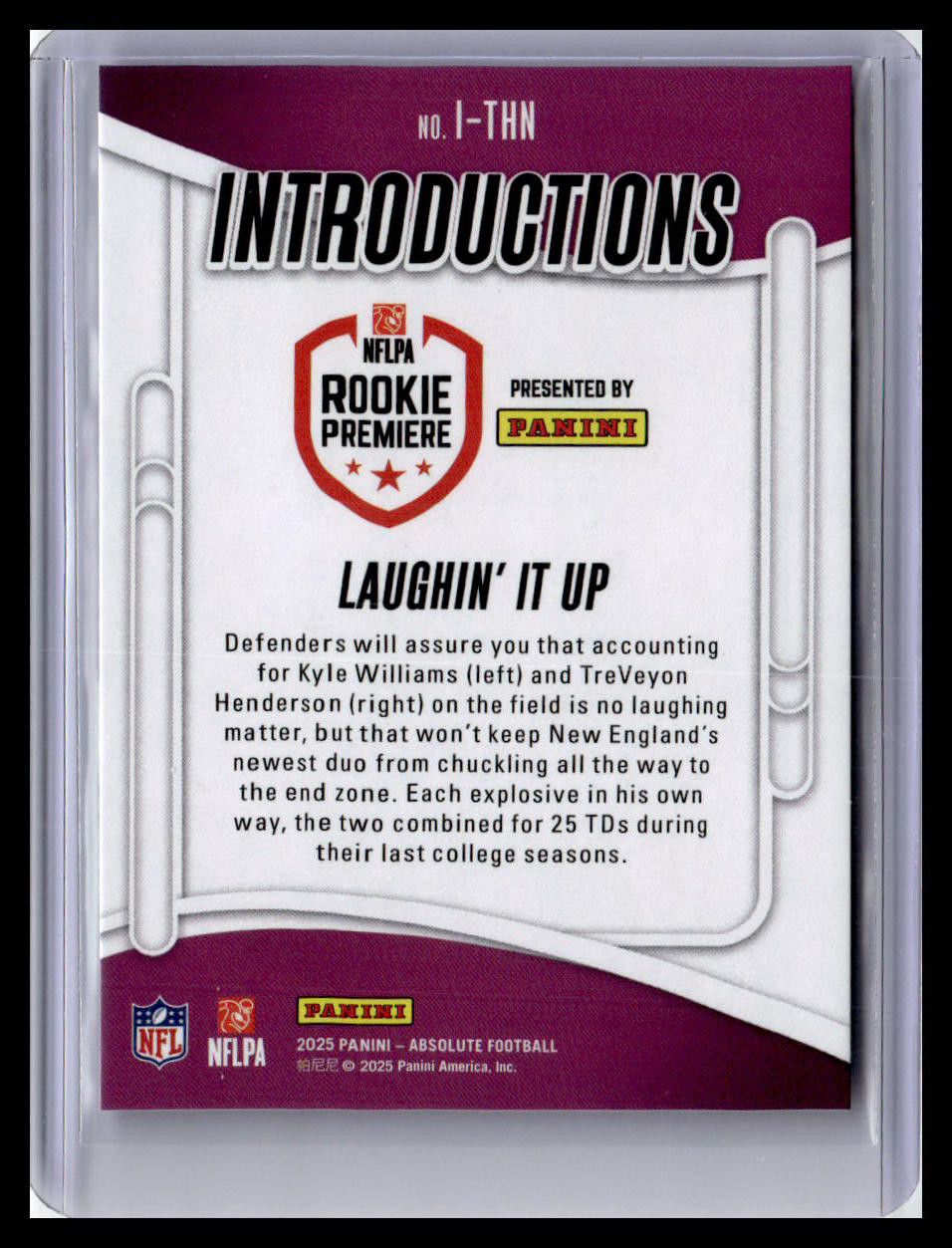 2025 Panini Absolute #I-THN Laughin' It Up Introductions