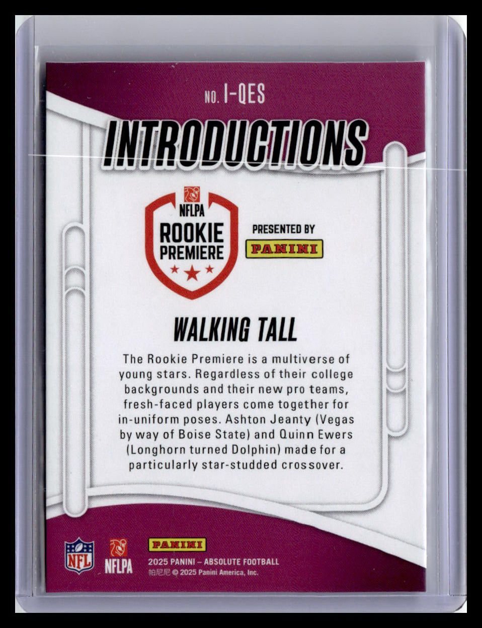 2025 Panini Absolute #I-QES Walking Tall Introductions