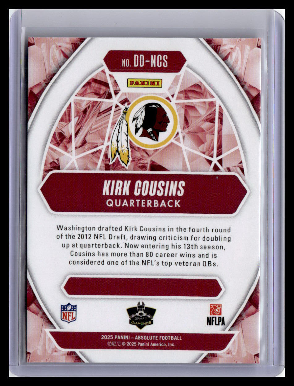 2025 Panini Absolute #DD-NCS Kirk Cousins Draft Diamonds