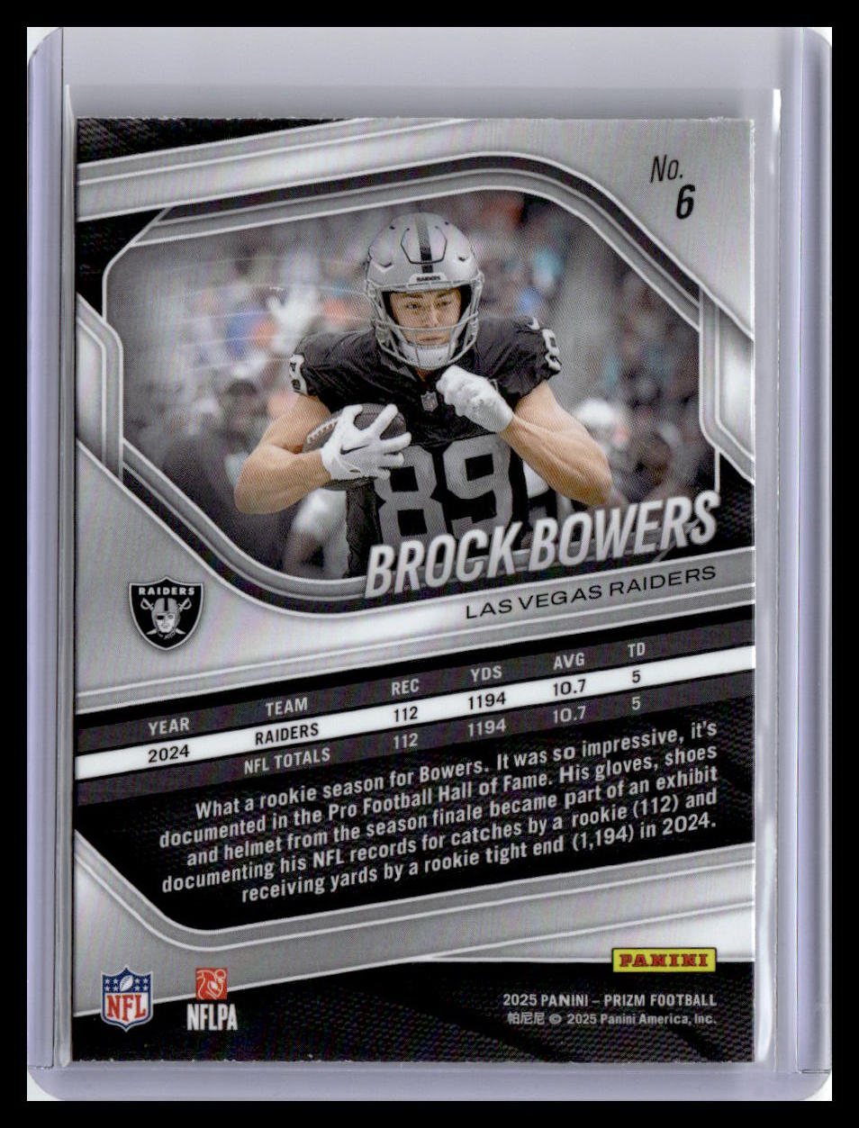 2025 Panini Prizm #6 Brock Bowers