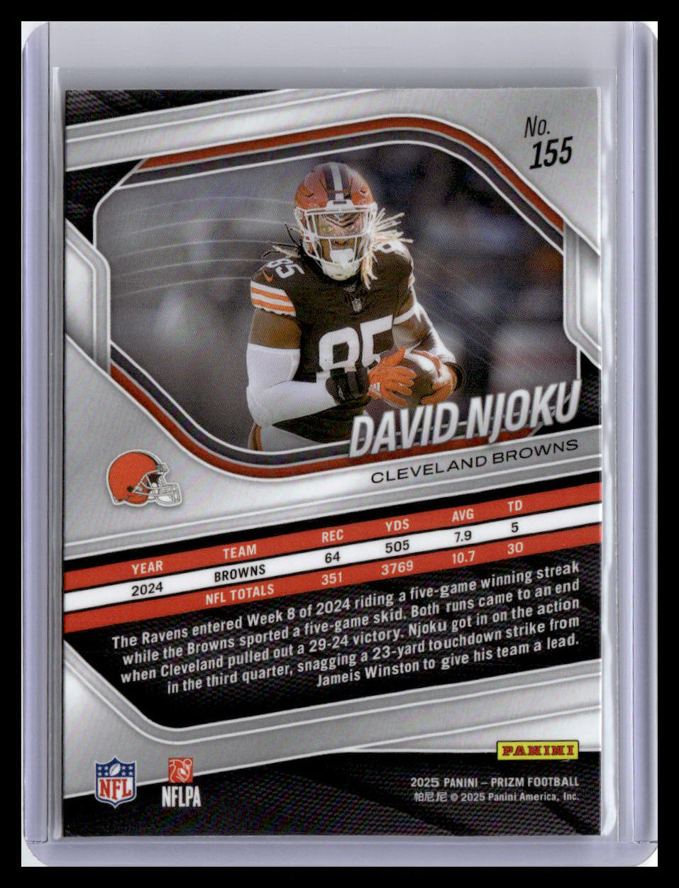 2025 Panini Prizm #155 David Njoku