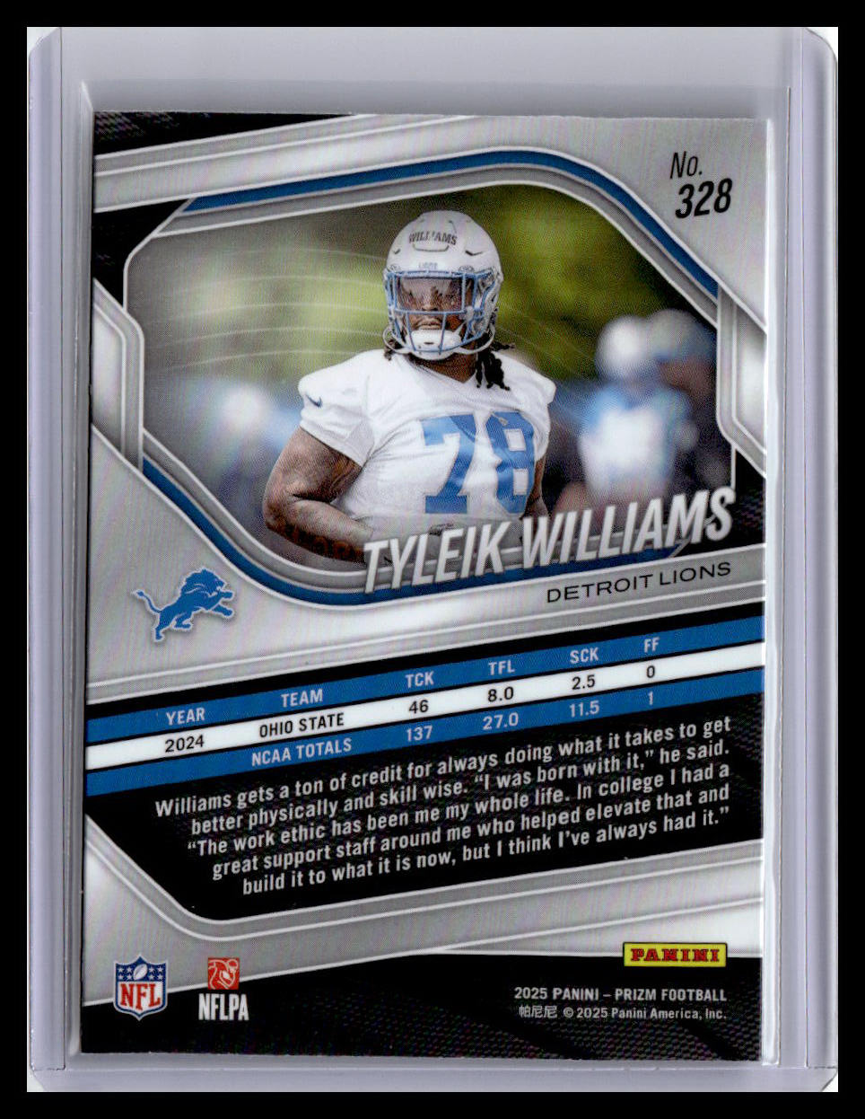 2025 Panini Prizm #328 Tyleik Williams (RC)