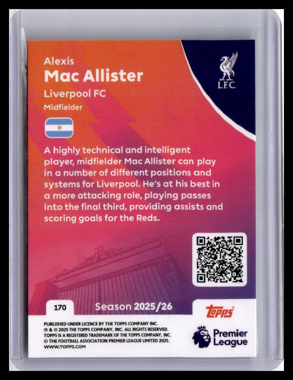 2025-26 Topps Premier League #170 Alexis Mac Allister