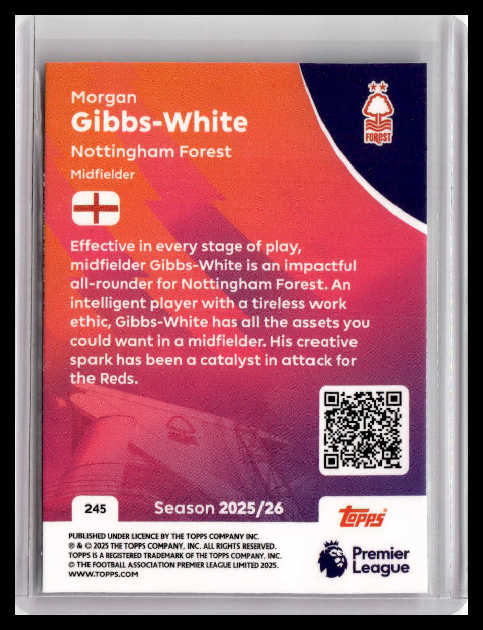 2025-26 Topps Premier League #245 Morgan Gibbs-White