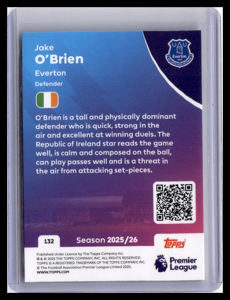 2025-26 Topps Premier League #132 Jake O’Brien