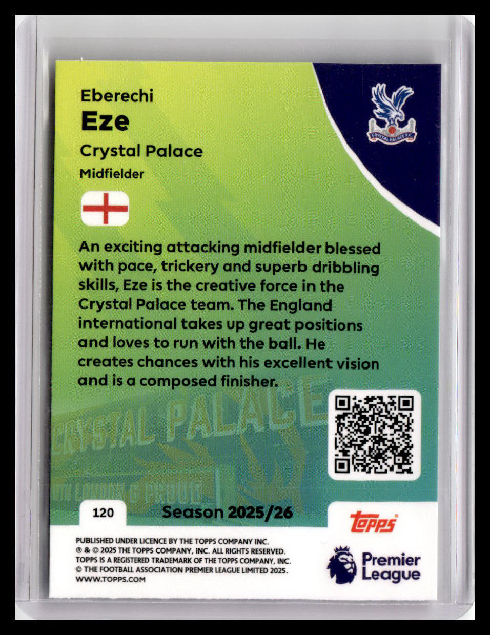 2025-26 Topps Premier League #120 Eberechi Eze