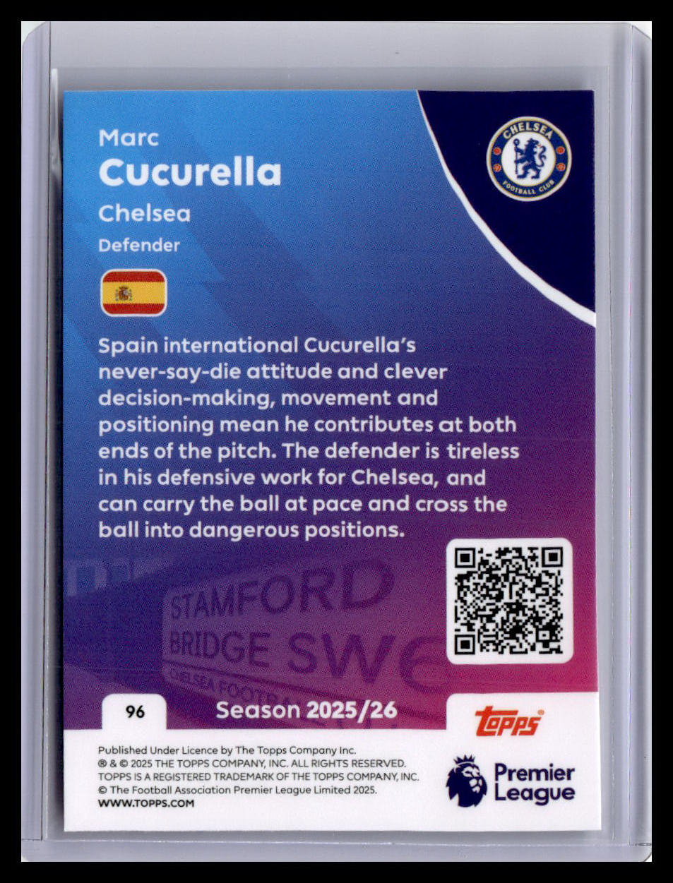 2025-26 Topps Premier League #96 Marc Cucurella