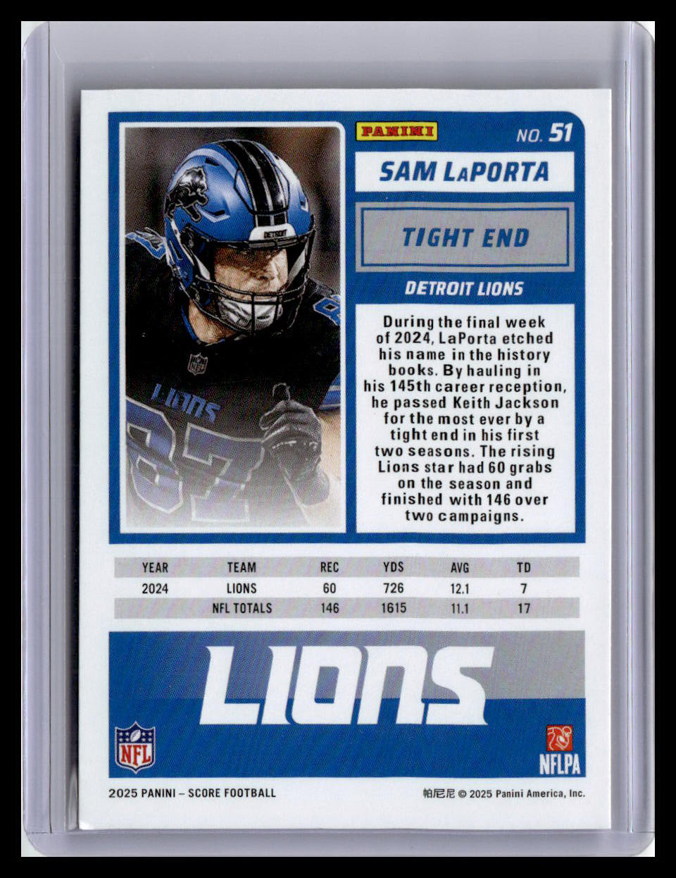 2025 Score-A-Treat #51 Sam LaPorta