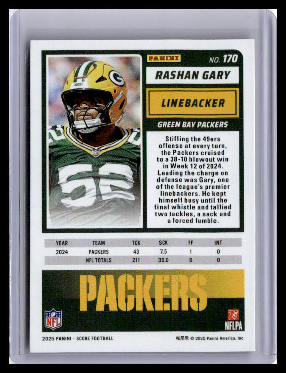 2025 Score-A-Treat #170 Rashan Gary