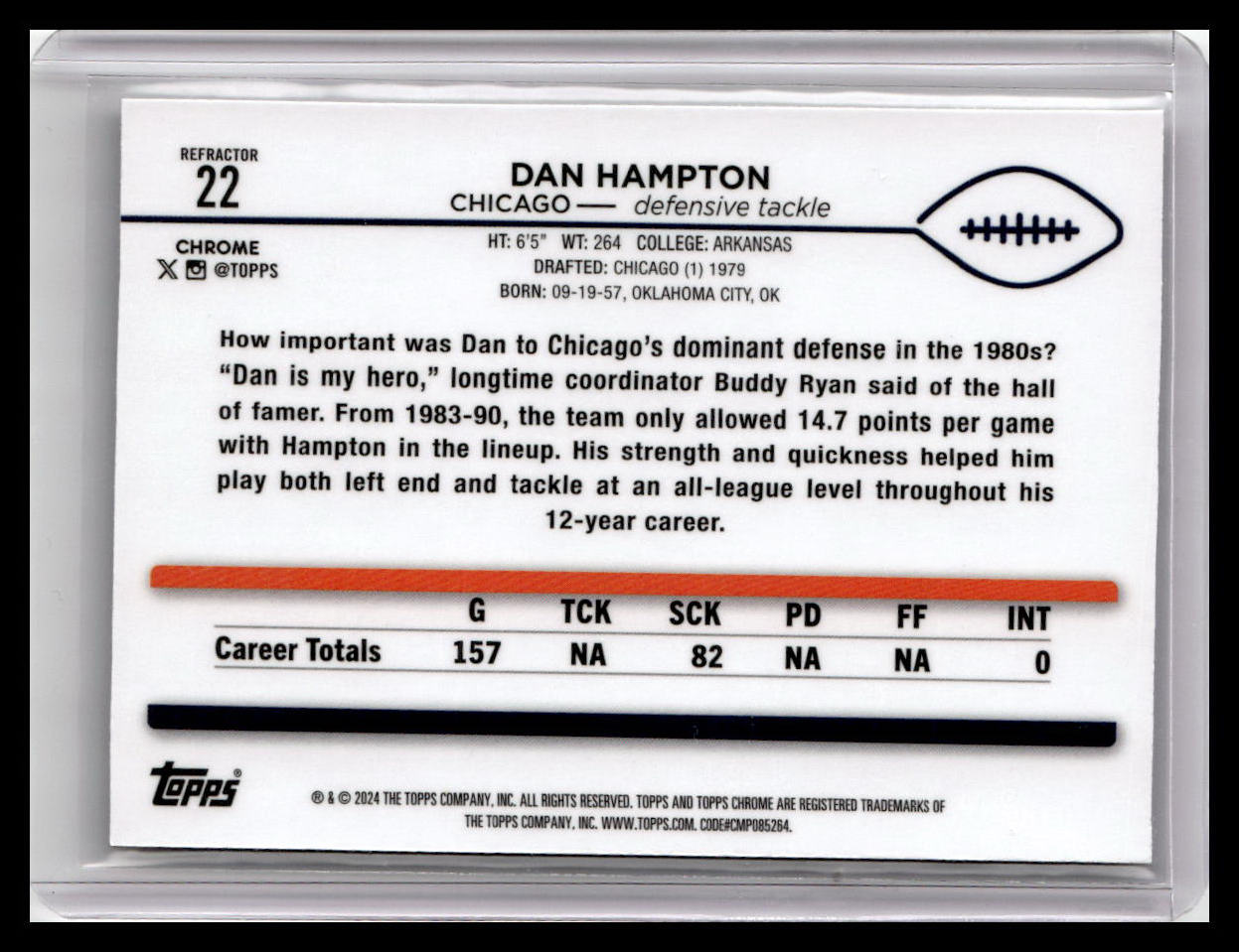 2024 Topps Chrome #22 Dan Hampton