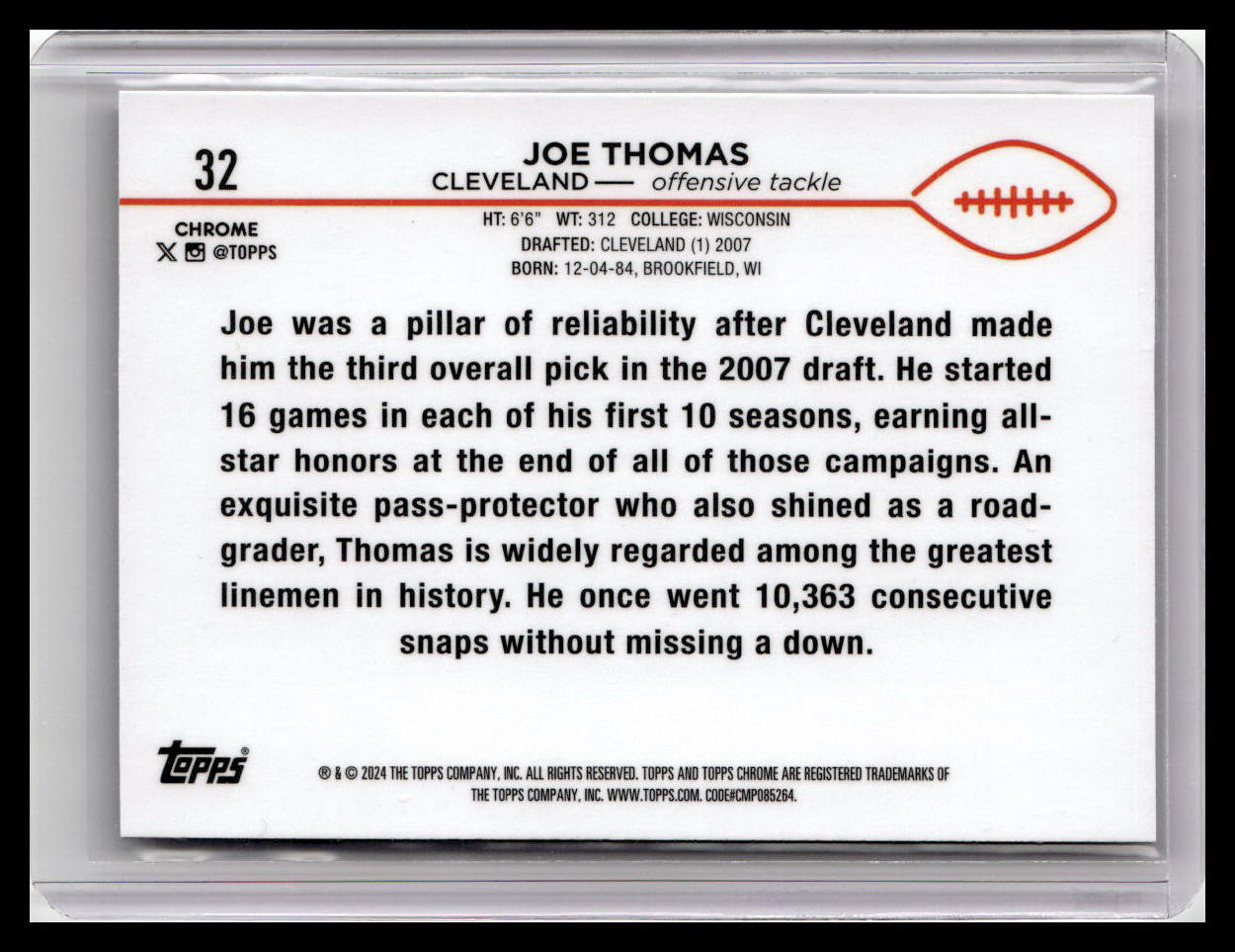 2024 Topps Chrome #32 Joe Thomas