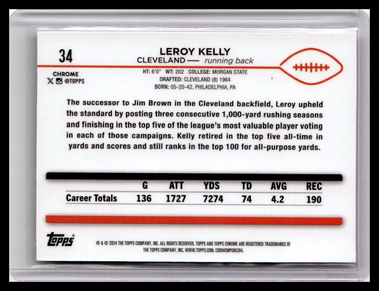 2024 Topps Chrome #34 Leroy Kelly