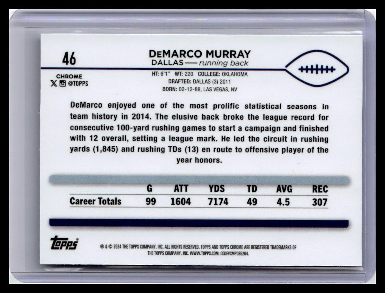 2024 Topps Chrome #46 DeMarco Murray