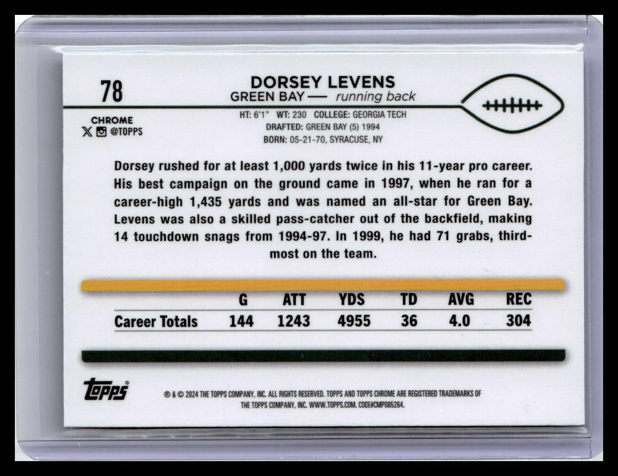 2024 Topps Chrome #78 Dorsey Levens