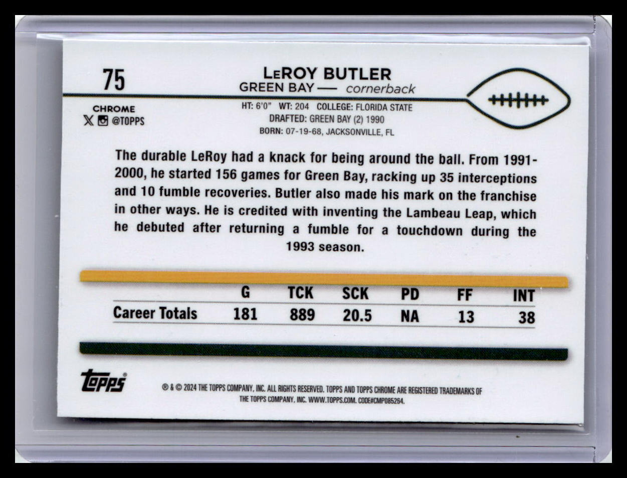 2024 Topps Chrome #75 LeRoy Butler