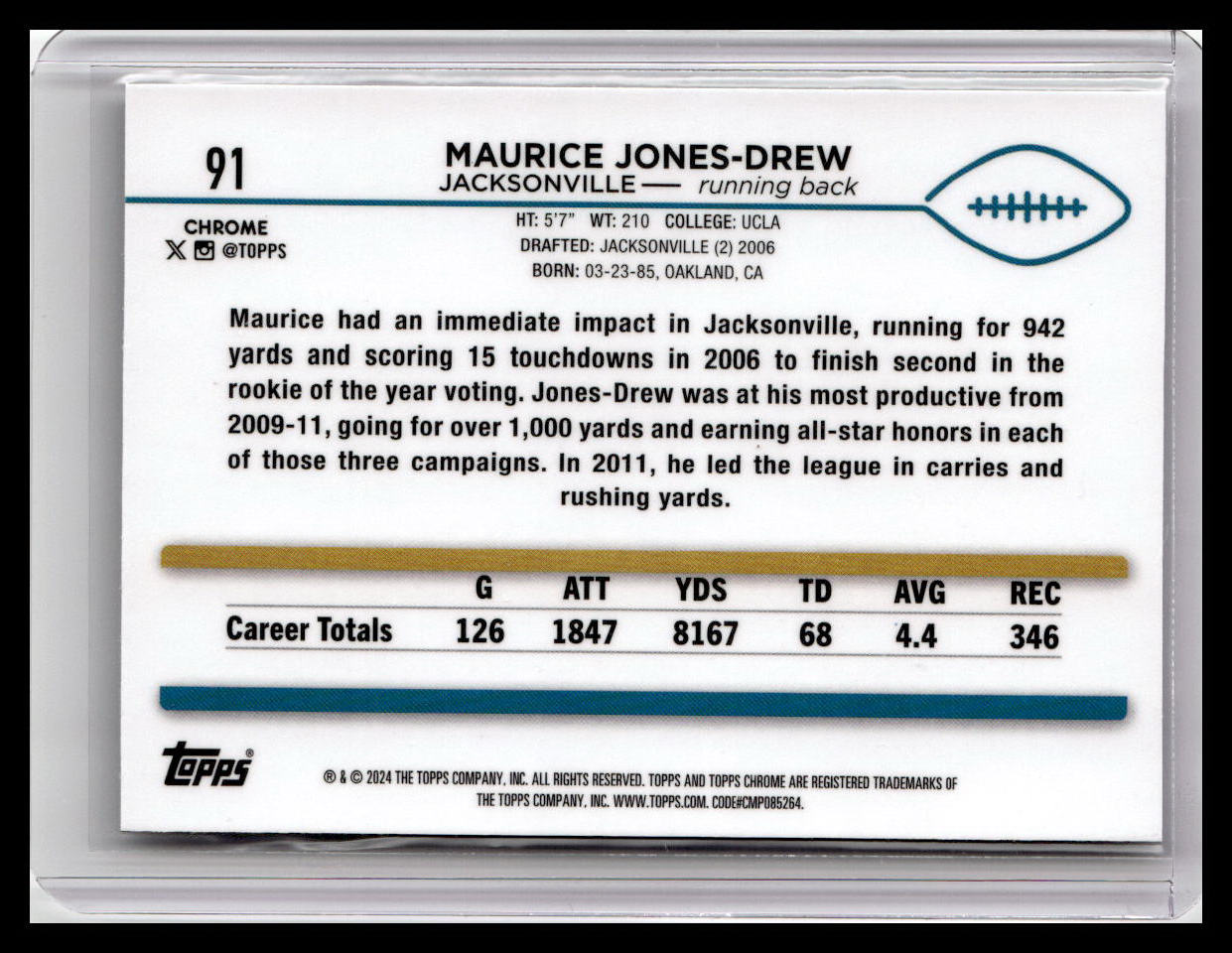 2024 Topps Chrome #91 Maurice Jones-Drew