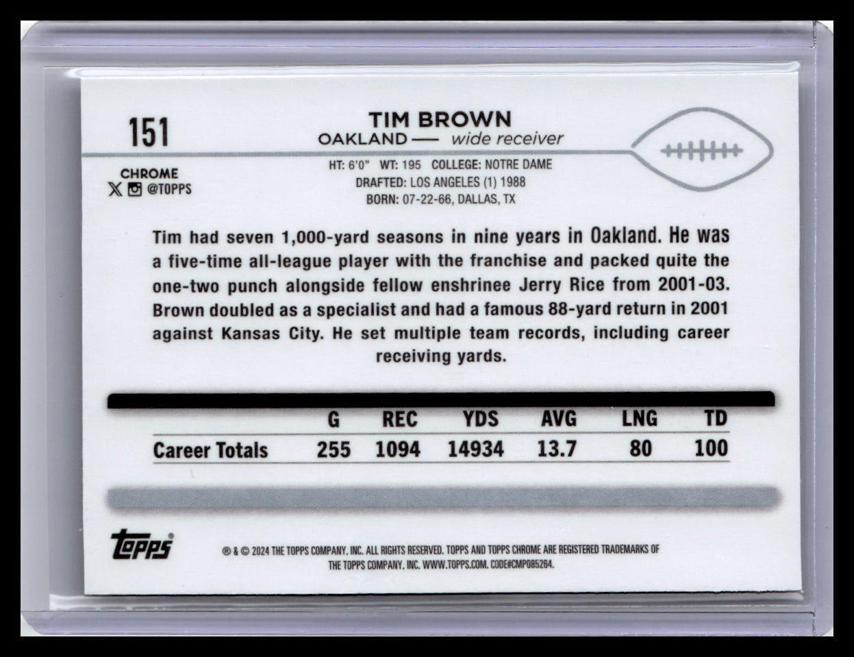 2024 Topps Chrome #151 Tim Brown