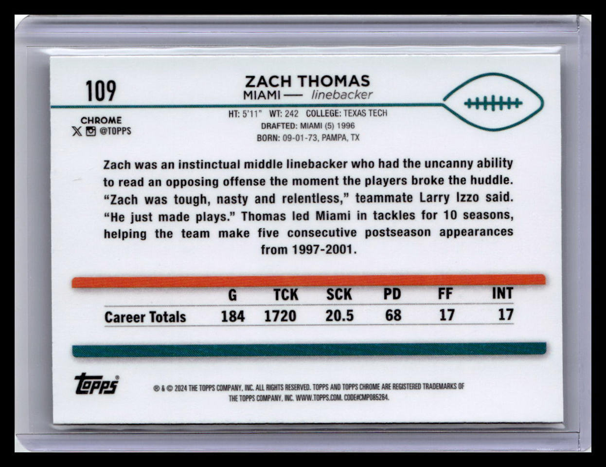 2024 Topps Chrome #109 Zach Thomas