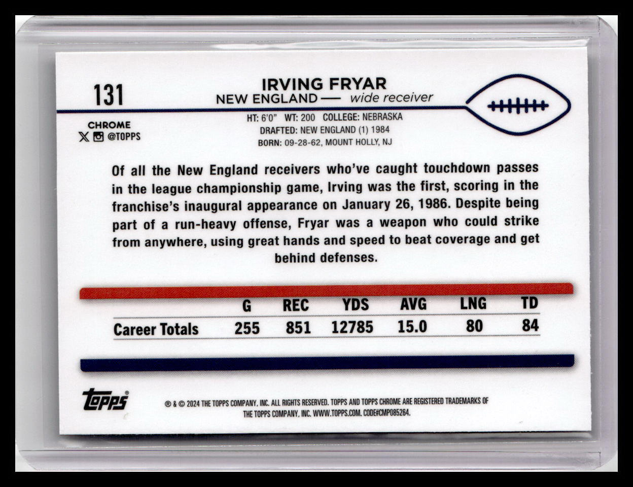 2024 Topps Chrome #131 Irving Fryar