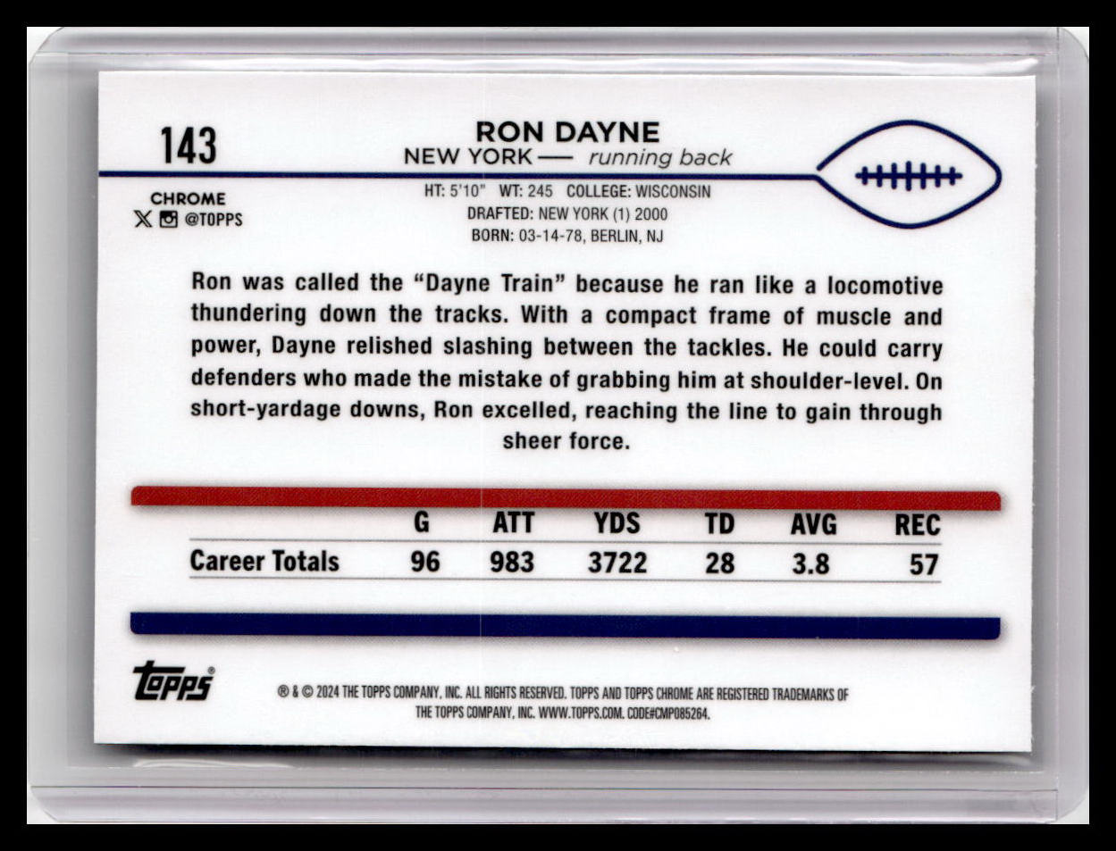2024 Topps Chrome #143 Ron Dayne