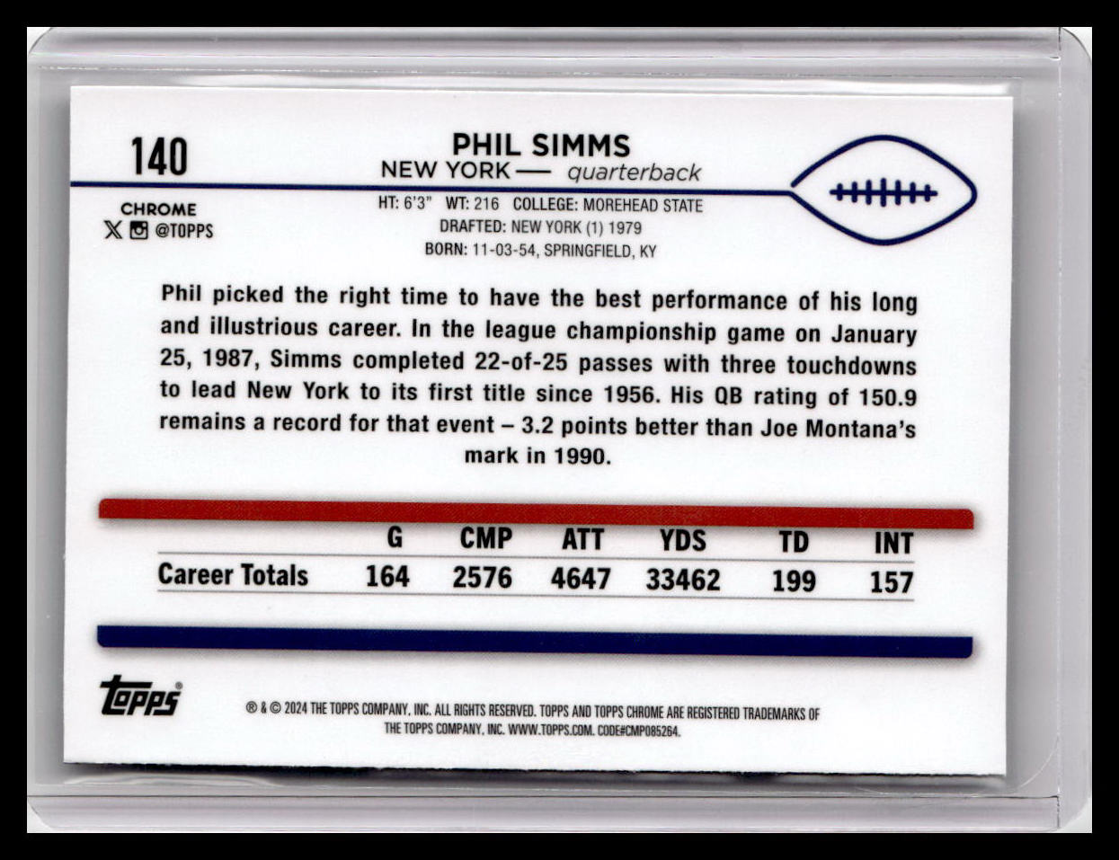 2024 Topps Chrome #140 Phil Simms