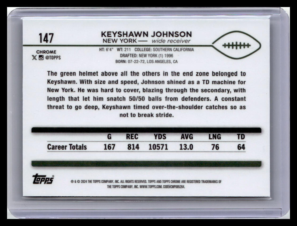 2024 Topps Chrome #147 Keyshawn Johnson