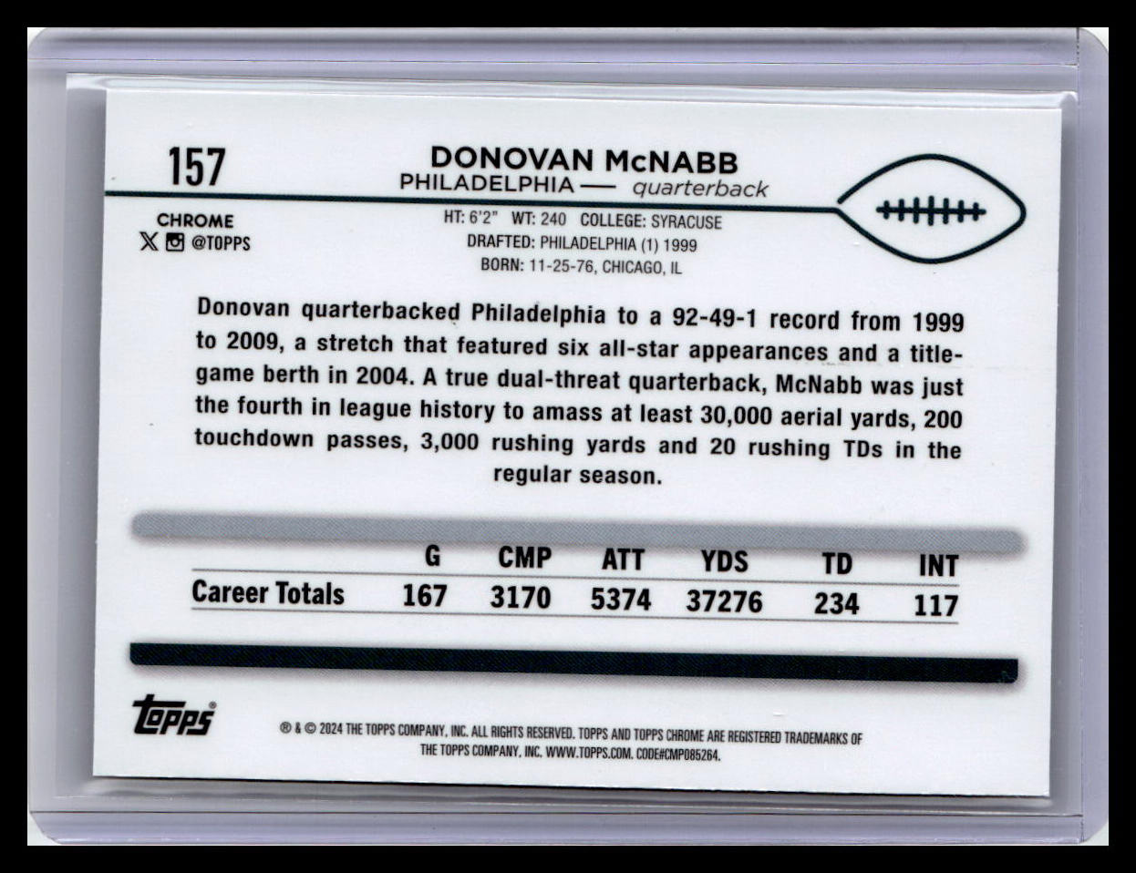 2024 Topps Chrome #157 Donovan McNabb