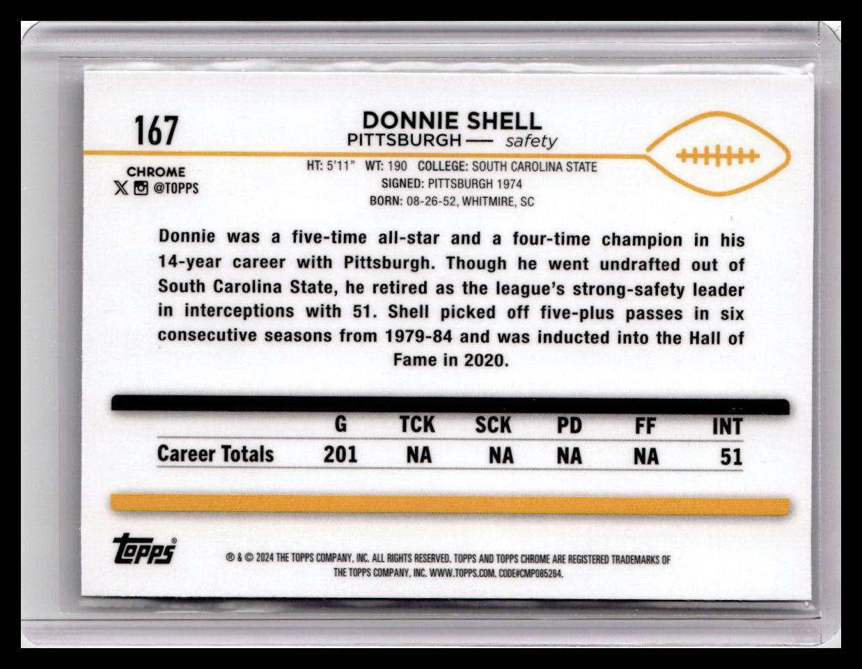 2024 Topps Chrome #167 Donnie Shell