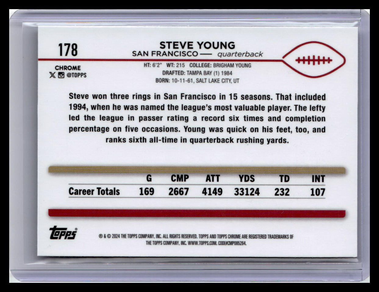 2024 Topps Chrome #178 Steve Young