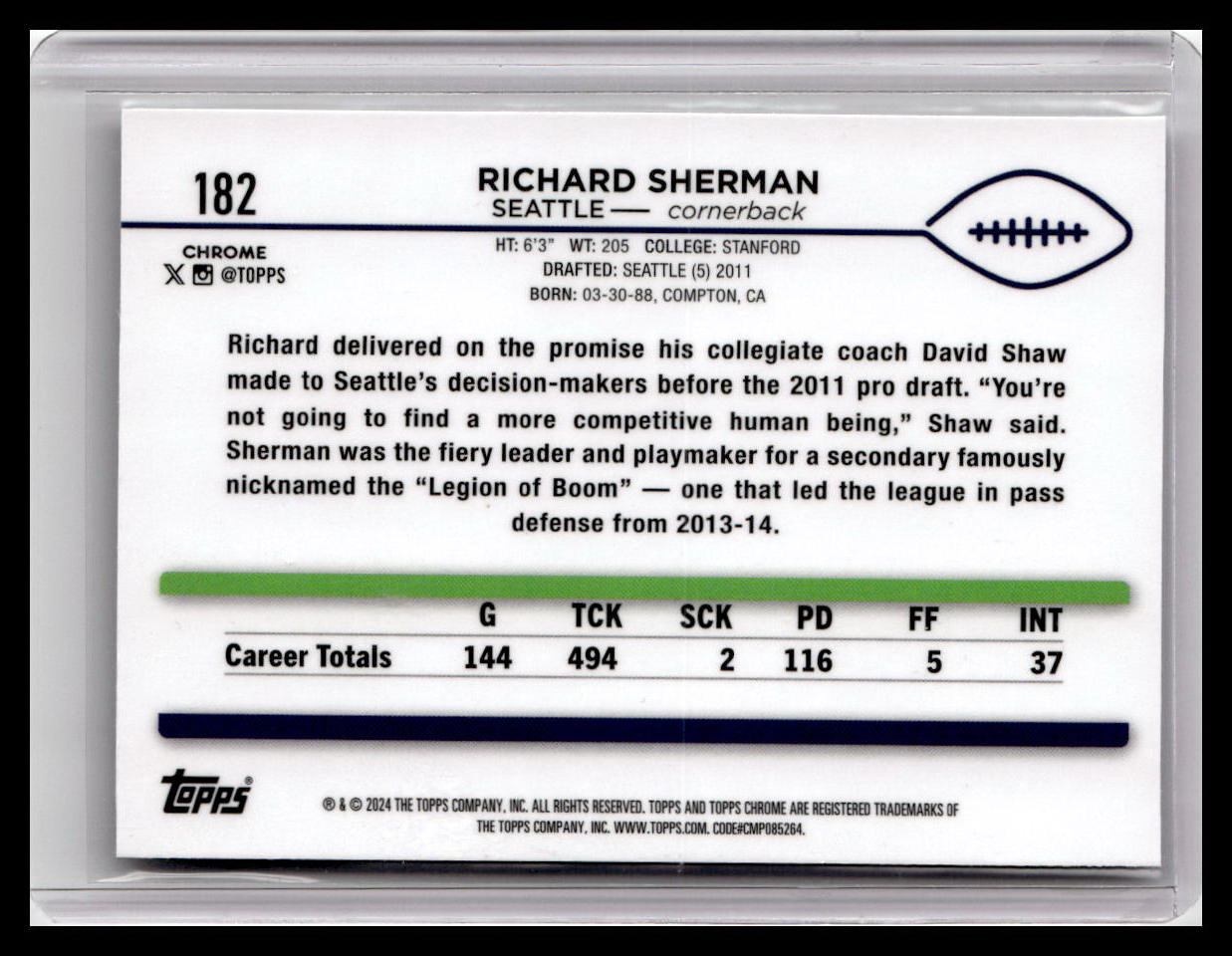 2024 Topps Chrome #182 Richard Sherman