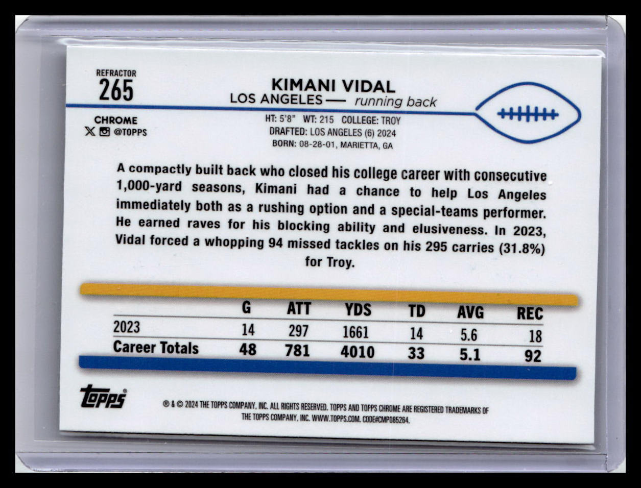 2024 Topps Chrome #265 Kimani Vidal