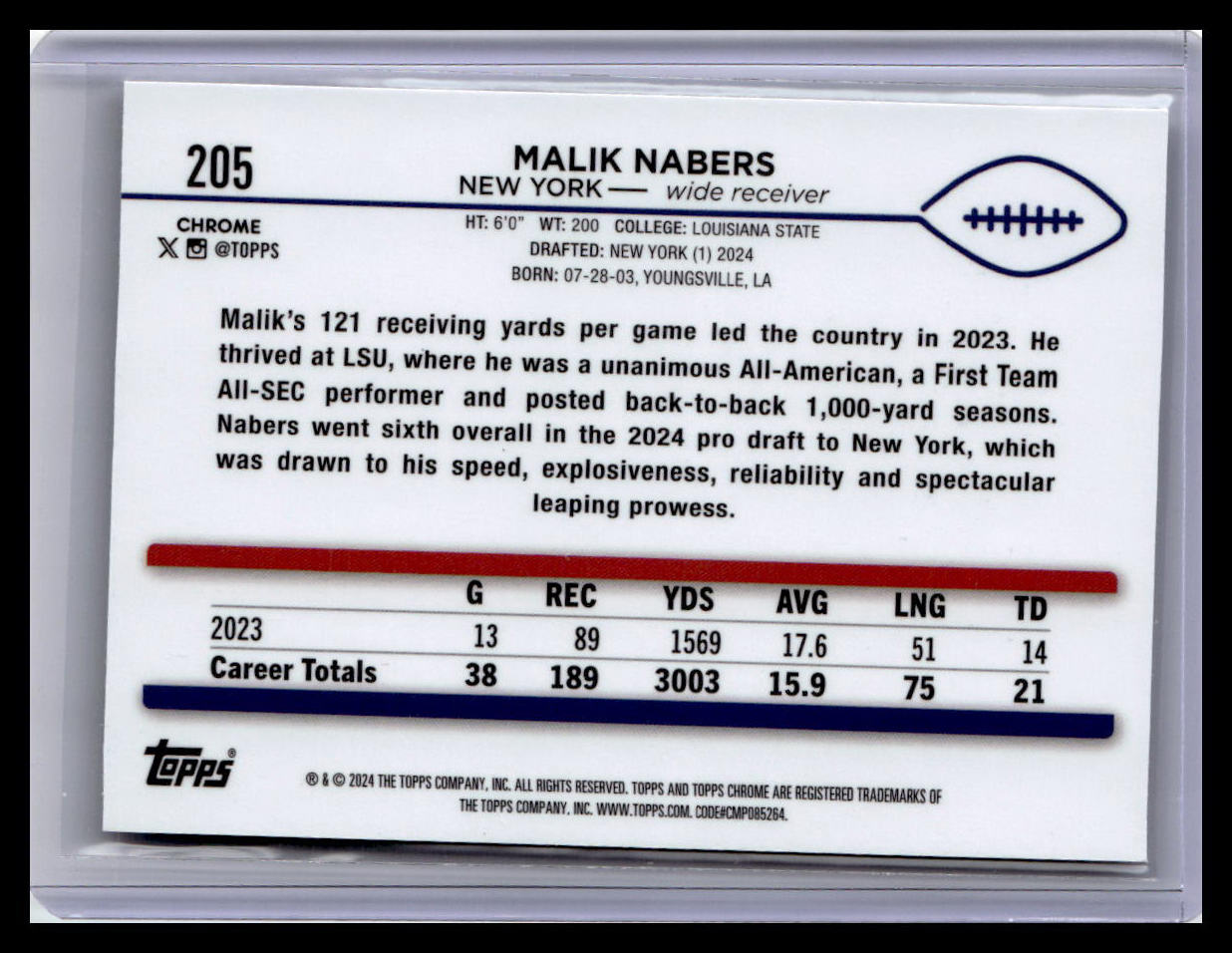 2024 Topps Chrome #205 Malik Nabers