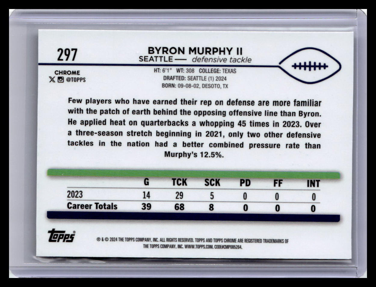 2024 Topps Chrome #297 Byron Murphy II