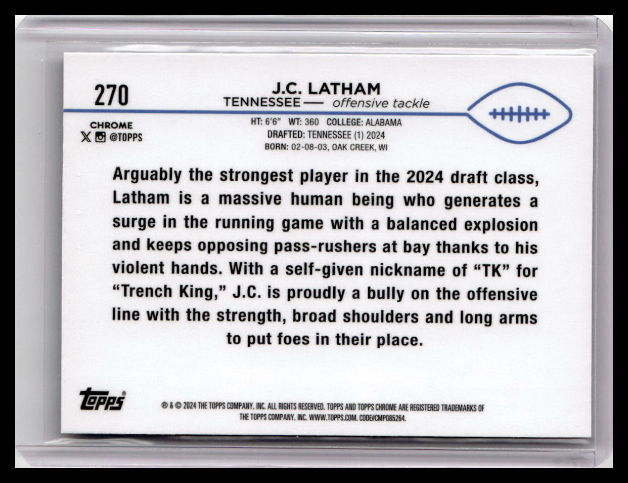 2024 Topps Chrome #270 J.C. Latham