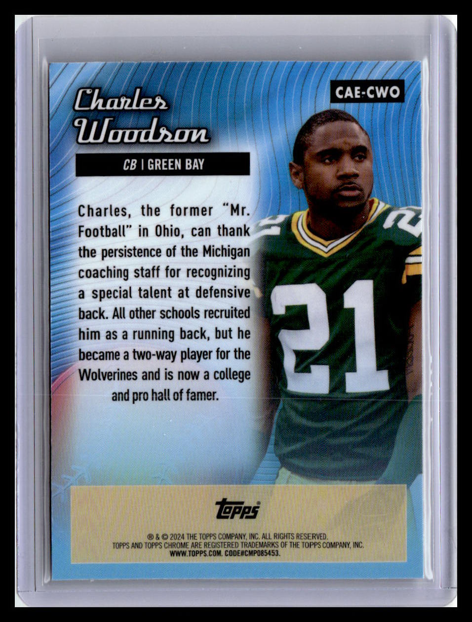 2024 Topps Chrome #CAE-CWO Charles Woodson Chrome All-Etch Pink Refractor