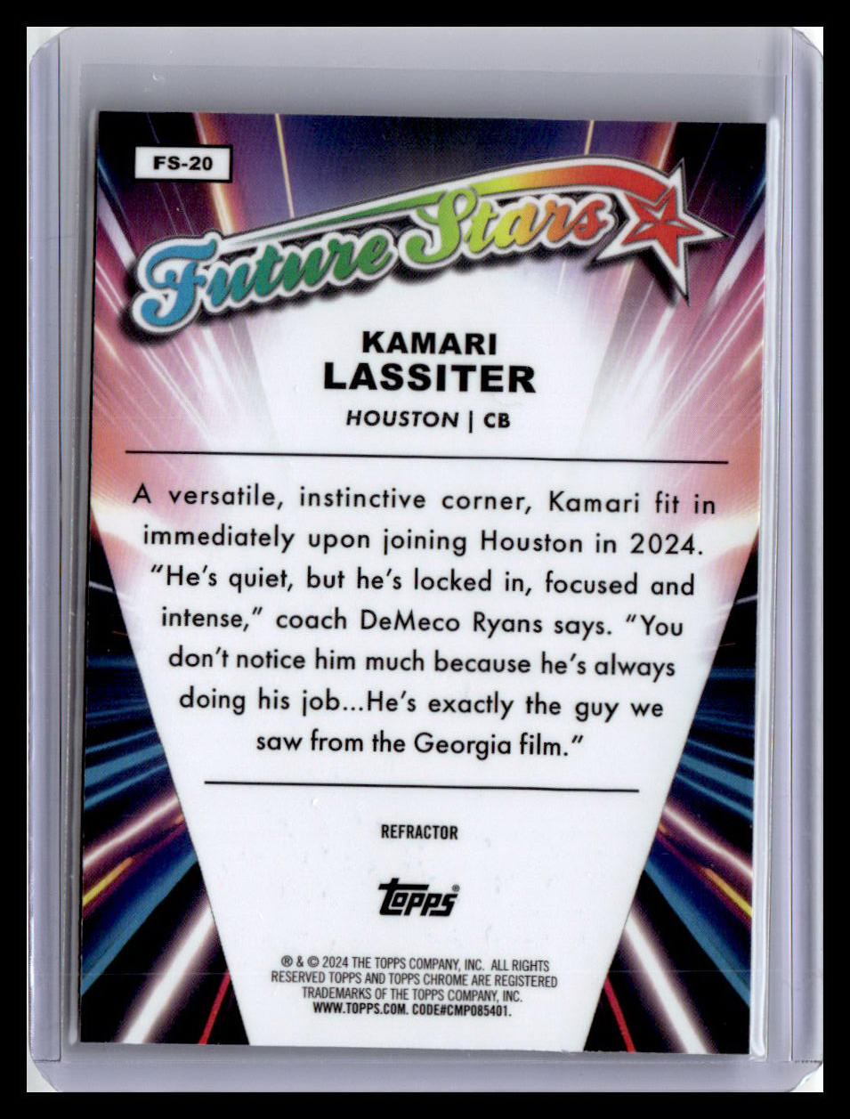 2024 Topps Chrome #FS-20 Kamari Lassiter Future Stars
