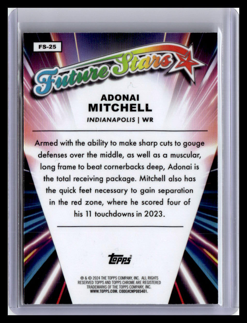 2024 Topps Chrome #FS-25 Adonai Mitchell Future Stars