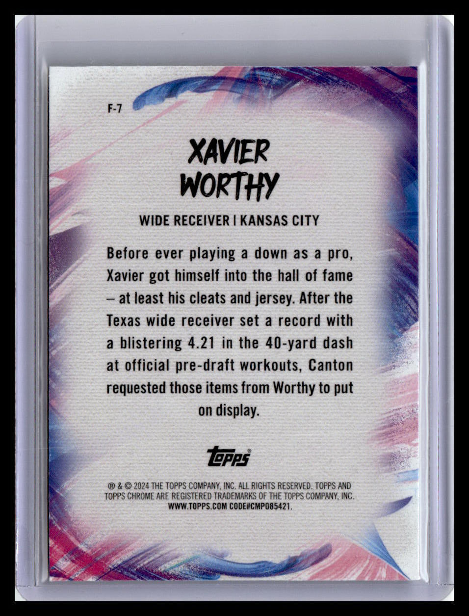 2024 Topps Chrome #F-7 Xavier Worthy Finesse X-Fractor