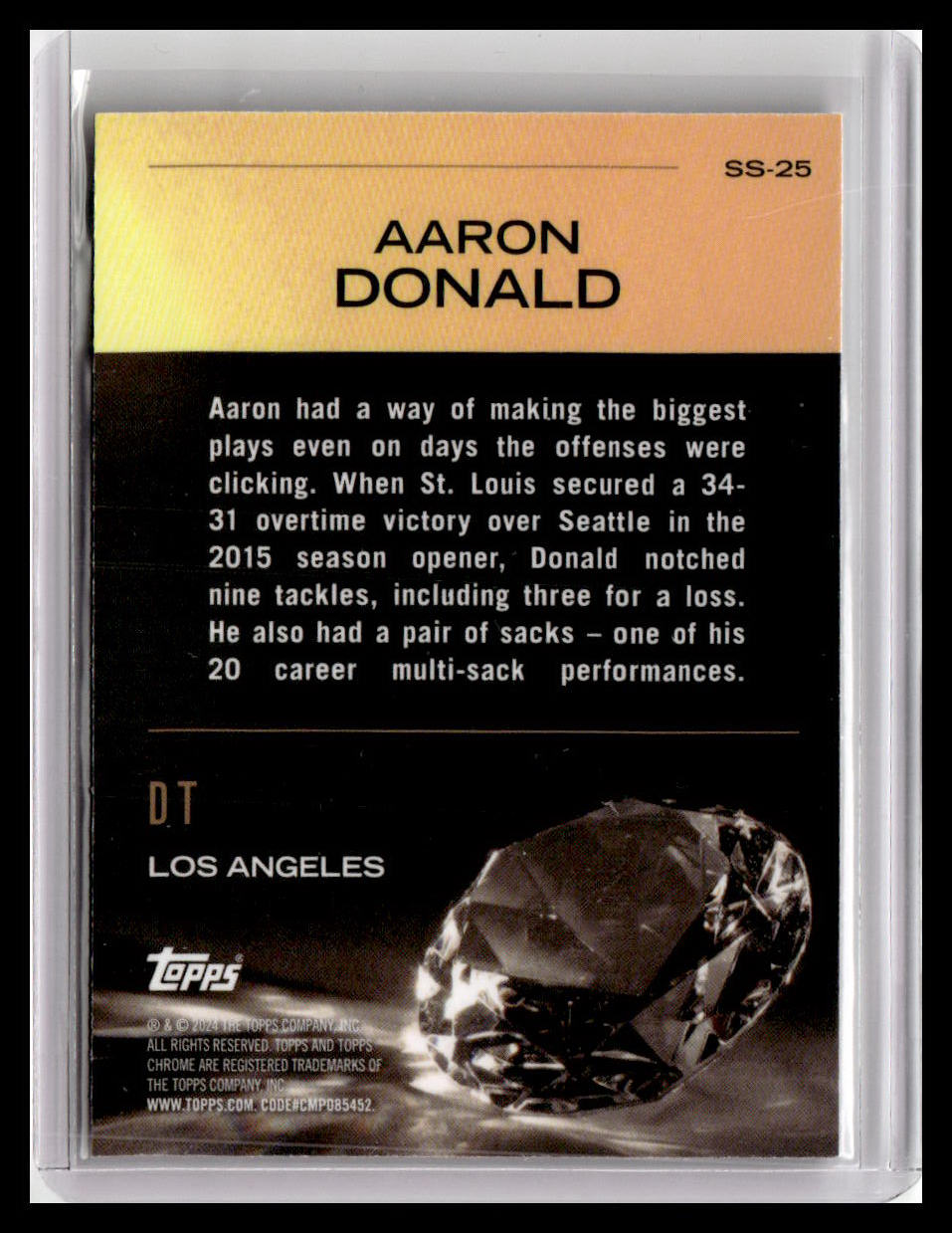2024 Topps Chrome #SS-25 Aaron Donald Sunday Swag Pink Refractor