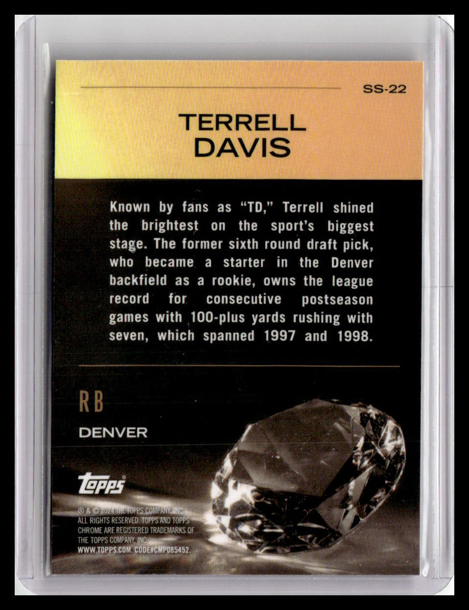 2024 Topps Chrome #SS-22 Terrell Davis Sunday Swag X-Fractor