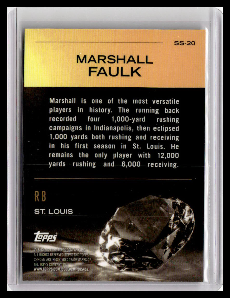 2024 Topps Chrome #SS-20 Marshall Faulk Sunday Swag