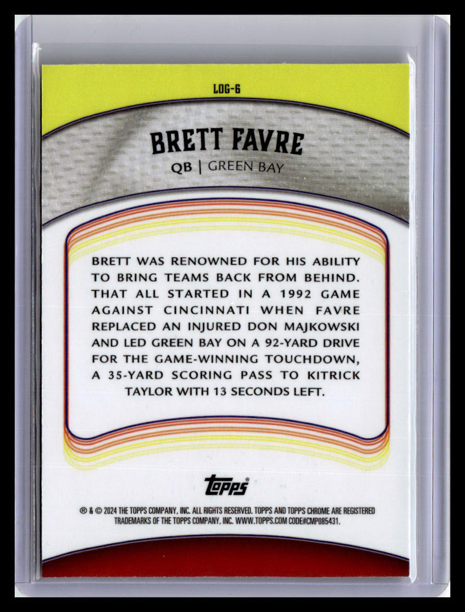 2024 Topps Chrome #LOG-6 Brett Favre Legends of the Gridiron