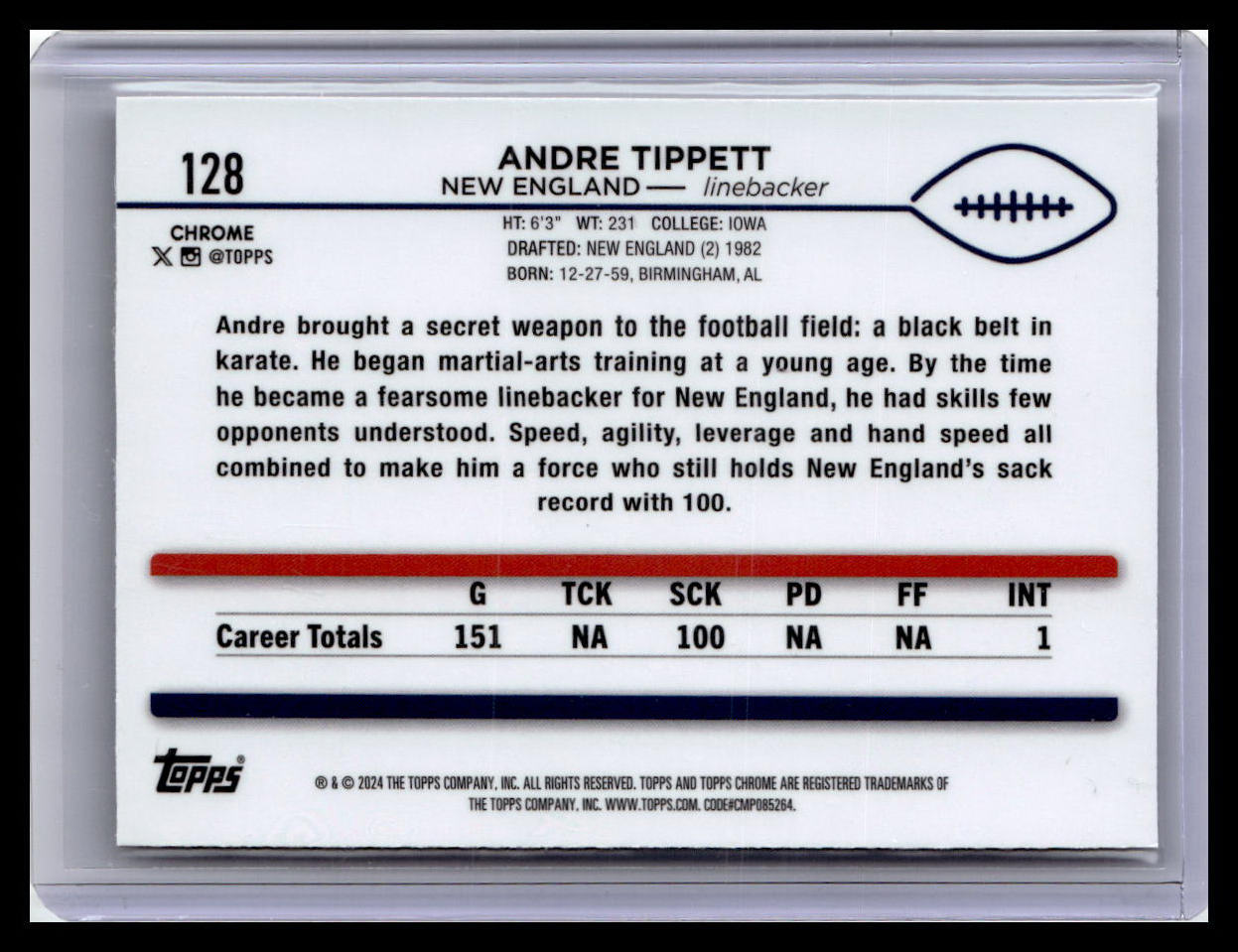 2024 Topps Chrome #128 Andre Tippett X-Fractor