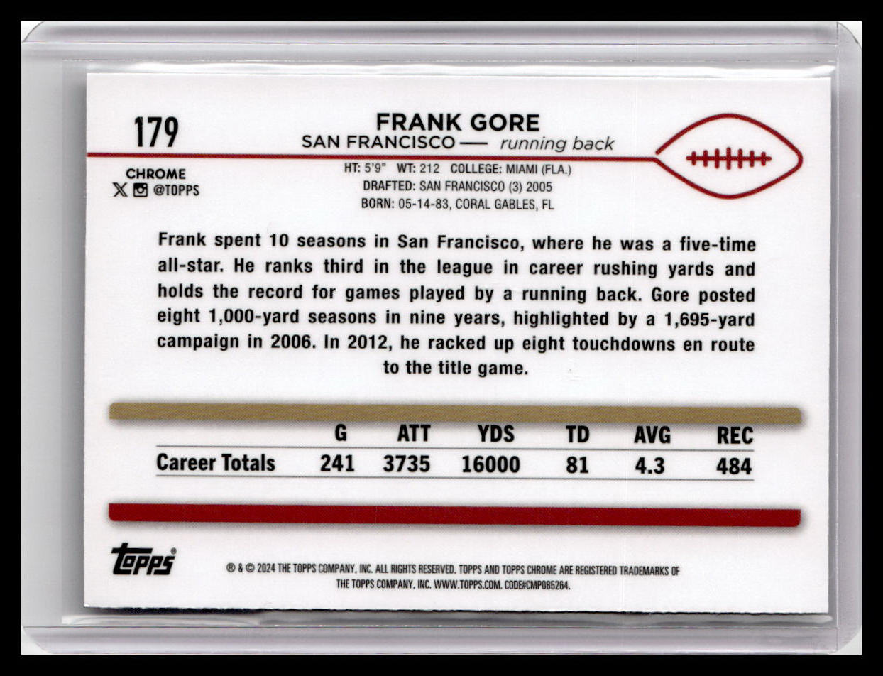 2024 Topps Chrome #179 Frank Gore X-Fractor
