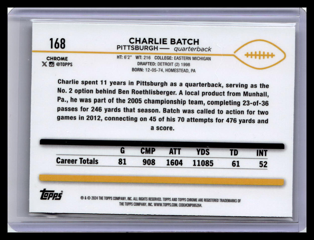 2024 Topps Chrome #168 Charlie Batch X-Fractor